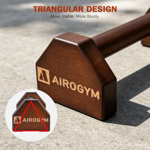 Image of Push-up Stand, 2 PCS Wood Pushup Bars Non-Slip Base Exercise Home Workout Equipment, 30CM Wooden Parallettes Handle Stands Grip for Men Strength Training, Planks Calisthenics