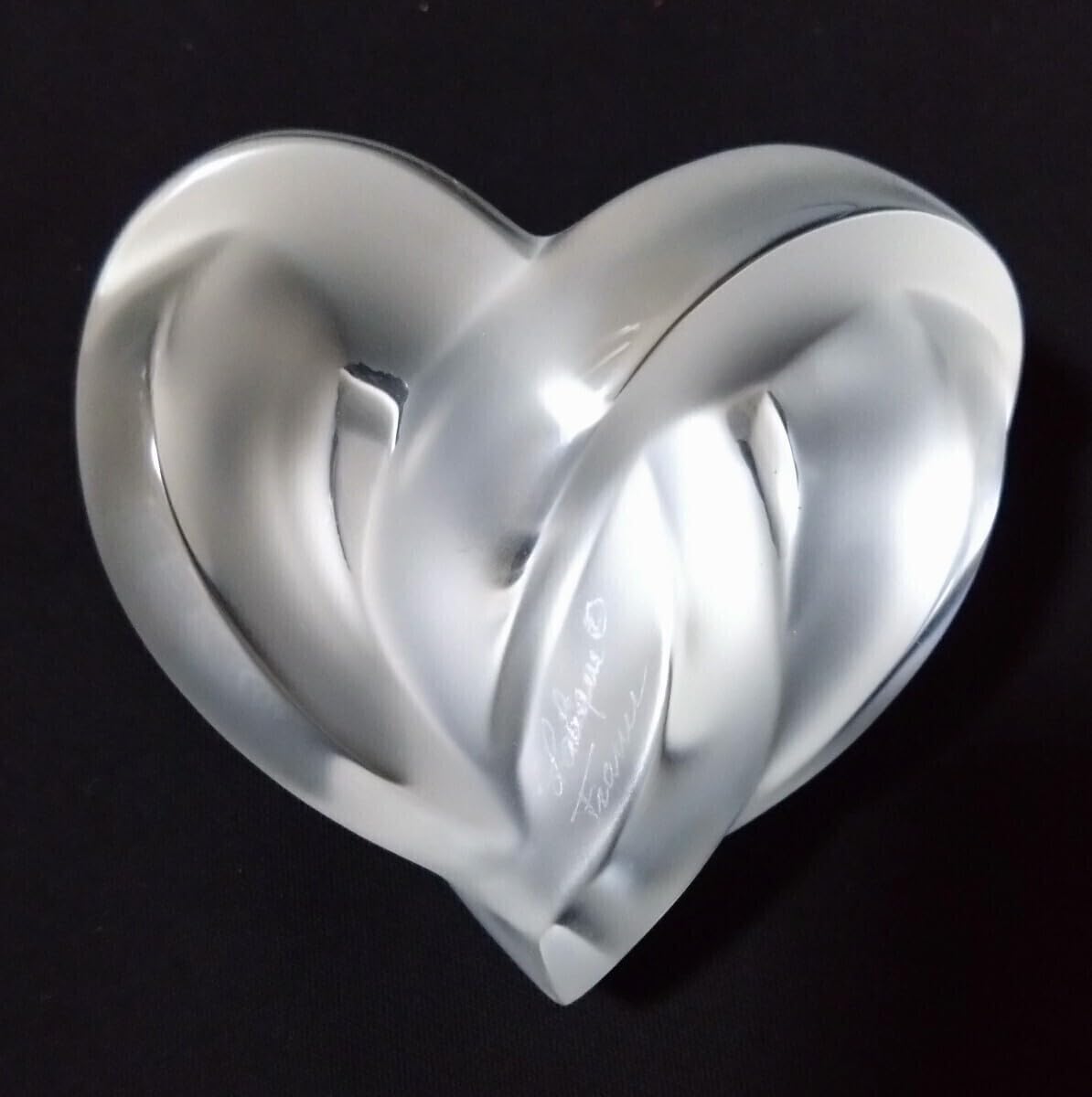 LALIQUE】美品!ペーパーウェイトハートオブジェ置物クリスタル LALIQUE】美品!ペーパーウェイトハートオブジェ置物クリスタル