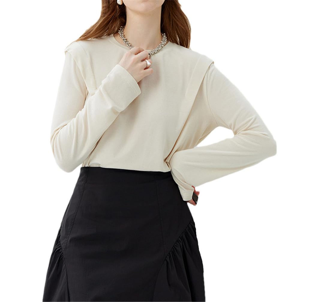 Damen Langarm Strickpullover Pullover Dünn Rundhals Lose Bottoming Shirt
