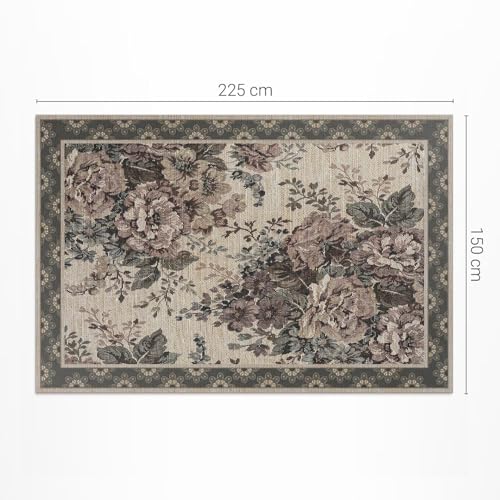 Tapis vinyle extérieur rectangle 150x225 cm PVC imperméable décoration de balcon - 4
