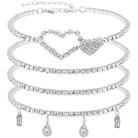 Tobilleras de cristal con circonita cúbica LucyneSwayne para mujer Cover