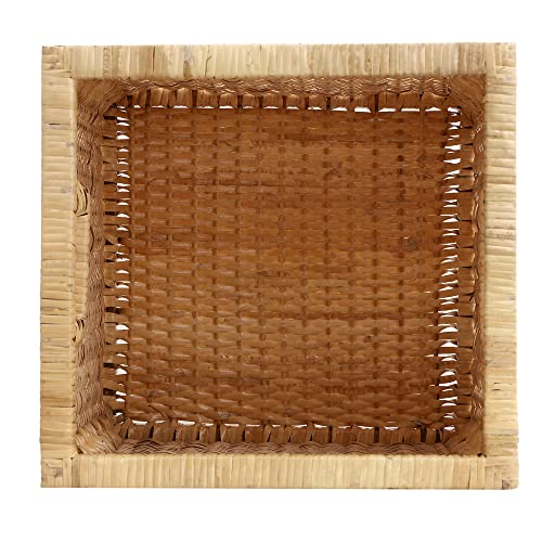 Image of WBS Wicker wardrobe Basket for storage | wardrobe organizer for storage | Clothes storage box | books, cloths, newspapers, photos, toys, plants,12.5 x 13.5 x 12.5 Inch
