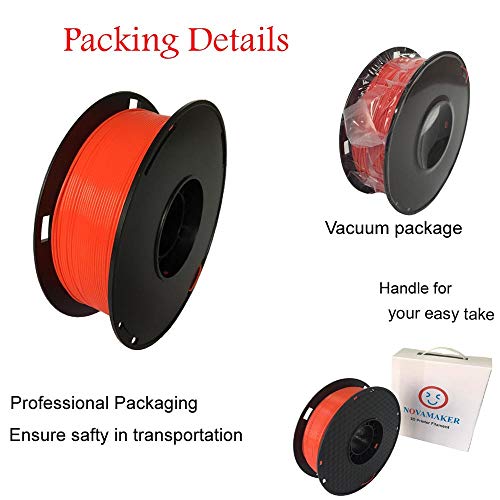 Novamaker Pla 3D Printer Filament, Red Pla Filament 1.75M, Pla 1Kg Spool(2.2Lbs), Dimensional Accuracy +/- 0.03Mm #TOP6