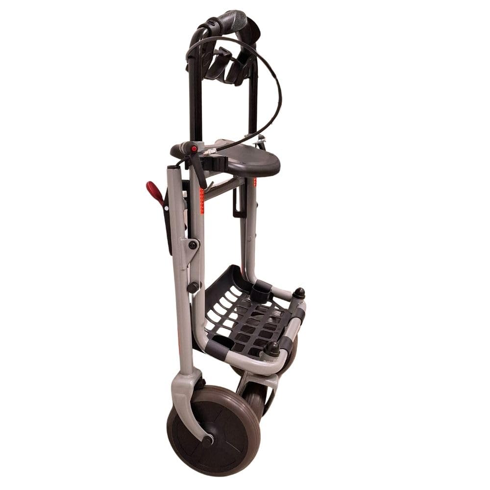 TERMIGEA Deambulatore, Rollator Pieghevole Per Anziani, Disabili E Malati, Sedile In Plastica Con Vassoio, Cestino Portaoggetti, Porta Bastone