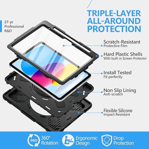 Image of Miesherk STOCK for iPad (A16) 11th /10th Generation Case 2025 /2022 Black