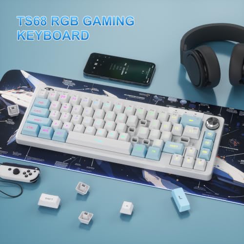 Image of MageGee Mini 60% Gaming Keyboard, RGB Backlit Ultra-Compact Keyboard, TS68 Ergonomic Waterproof Mechanical Feeling Office Computer Keyboards for PC, MAC, PS4, Xbox ONE Gamer