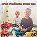exinddea 4PCS Construction Toys,Friction Powered Construction Truck Toys Vehicles,Mini Construction Vehicles Toys Sand Truck Toys,Bulldozer Excavator Roller Truck Toys Gift for Kids Boys Girls