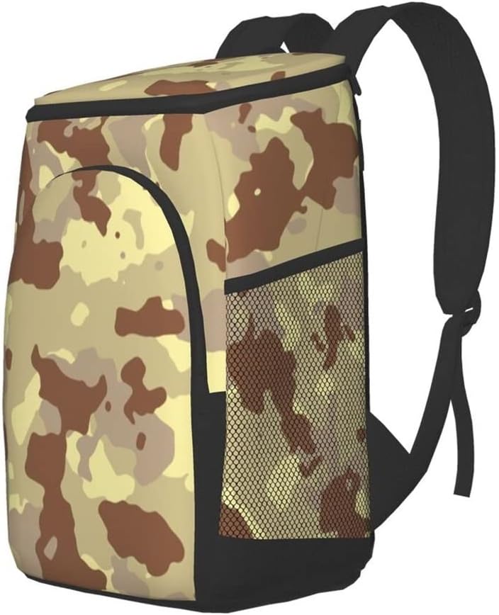 Khaki Men Women Waterproof Cooler Backpack Lunch Bags for Beach Party Fruits Beer Organizer Pack Bags (Color : A Size : 15 x 10.2 x 7.5 in)