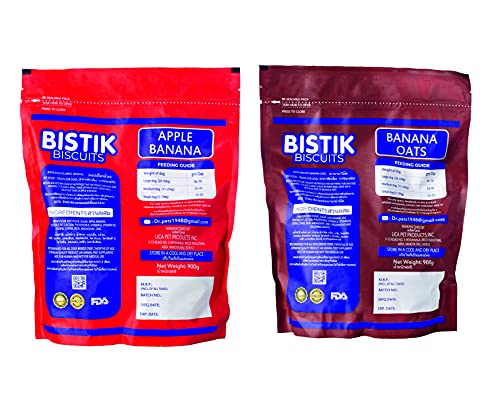 Image of Dr. Pets Pack of 2 (900g Each) Bistik Dog Biscuits | Apple Banana & Banana Oats | Gluten Free Veg Dog Treats for Puppies & Adult Dogs | Crunchy Healthy Daily Snack & Training Reward