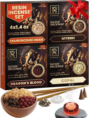 Premium Resin Incense Set - Aromatic Tree Gum Sap - Includes Frankincense, Myrrh, Dragon Blood, &...