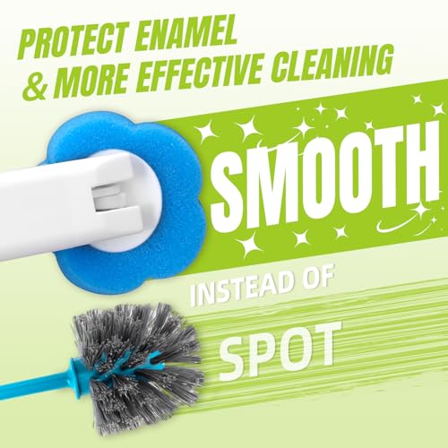 Image of Disposable Toilet Brush, Extended Handle with 12 Cleaner Refills Toilet Brush for Toilet Bowl Cleaners, Bathroom Cleaning