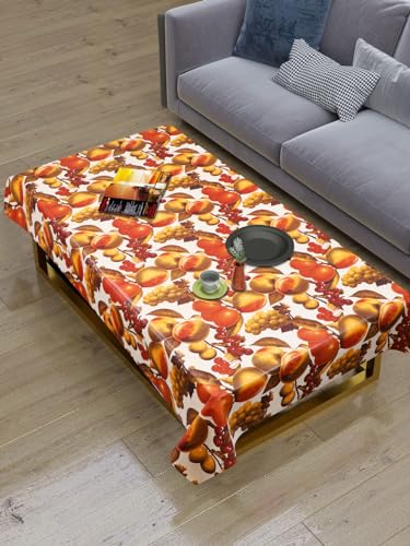 Image of Dakshya Industirs PVC Waterproof Table Cover 36x54 Inch Floral Printed Center Table Cover Washable Plastic Table Sheet Oilproof Dining Table Cover for Coffee Table Living Room Home (Luxury Vine)