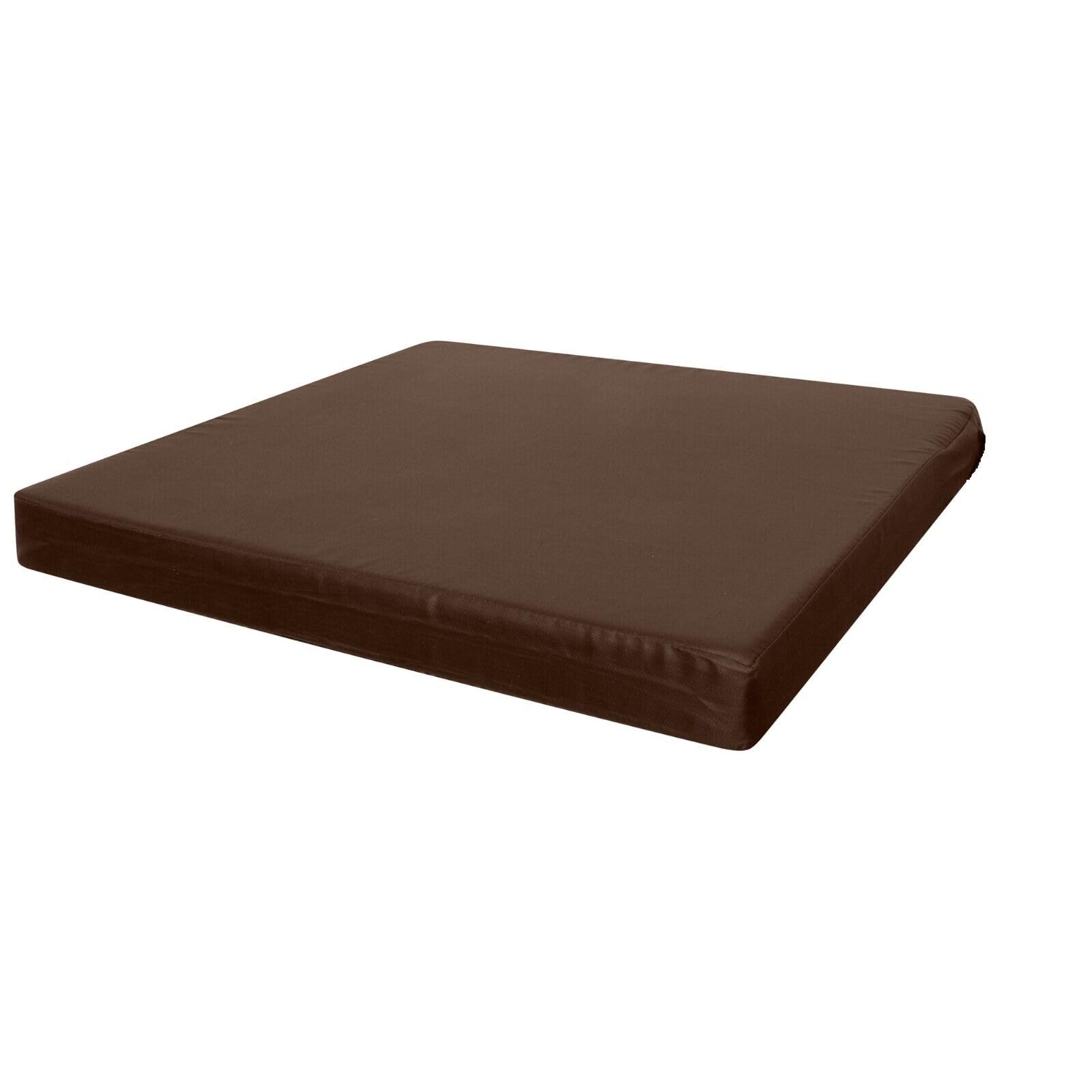 Waterproof Indoor Outdoor Chair Foam Seat Pads Seat Cushions for Rattan Chair,Your Office,Garden,and Chair Cushionswith Removable Zipper Cover 4cm Thickness (Chocolate Brown, 50 x 54 cm / 20" x 21")