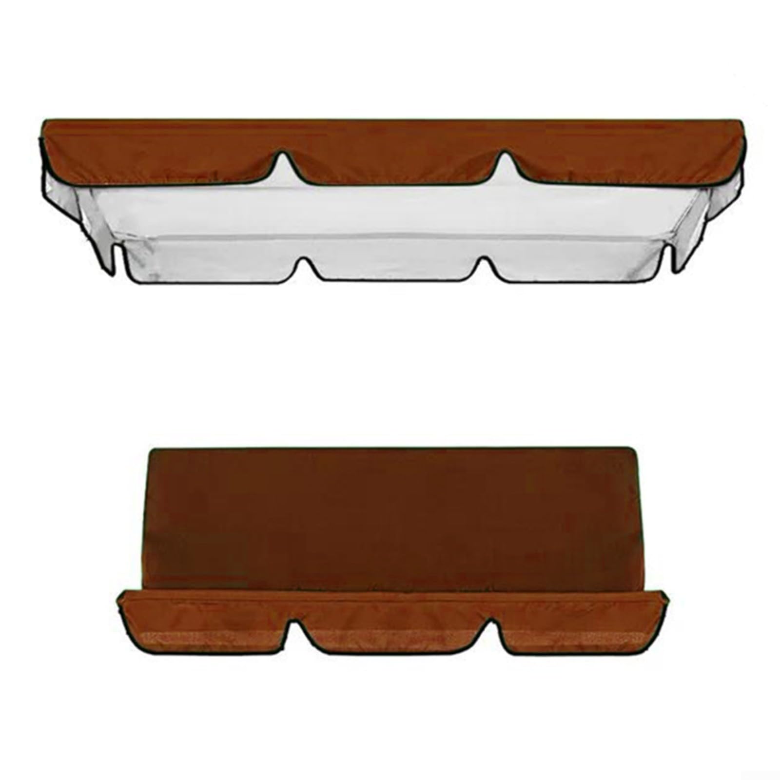 Set di baldacchino di ricambio per dondolo da giardino grigio a 3 posti, realizzato in tessuto Oxford 210D rivestito in argento, impermeabile, resistente al sole e alla polvere, per copertura