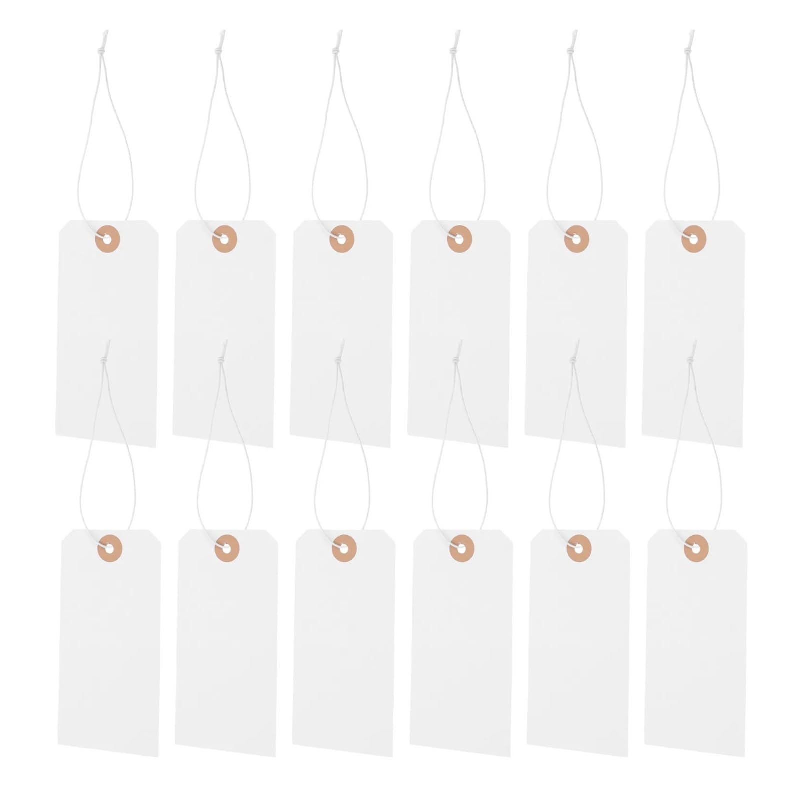 Yeobezn One Color Rice Tags With String 200Pcs Blank Clothing Tags Paper Shipping With Wire For Garments Footwear Handbags Retail Merchandise Labeling Use For Cupcake Stand