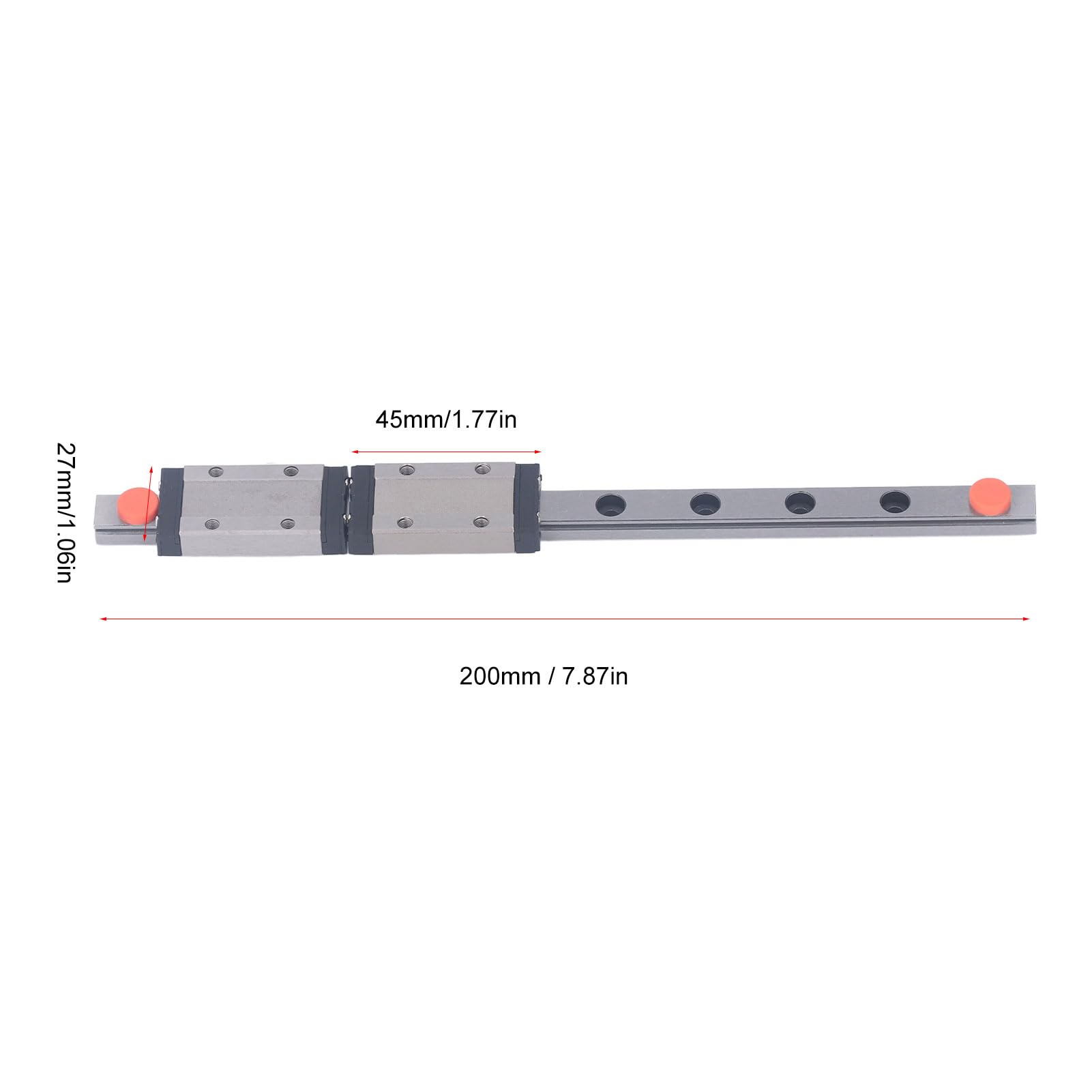 Lineare Führungsschiene 200mm Edelstahl Linearlager und Schienenbewegungsanleitung mit 2 MGN9H -Block -Selbstausrichtungsfunktion für 3D -Drucker -CNC -Maschine