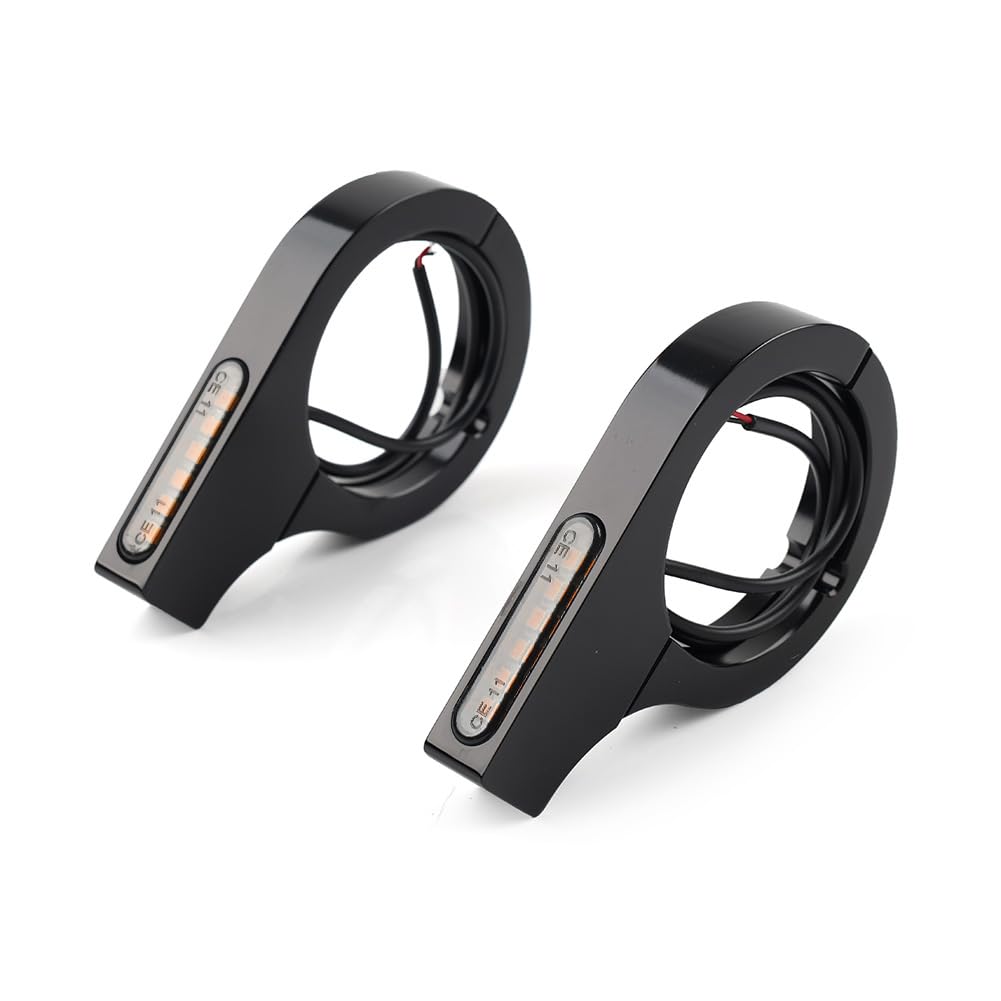 Bacar Clignotant de fourche à LED 46-50 mm pour moto, ambre, CNC, noi