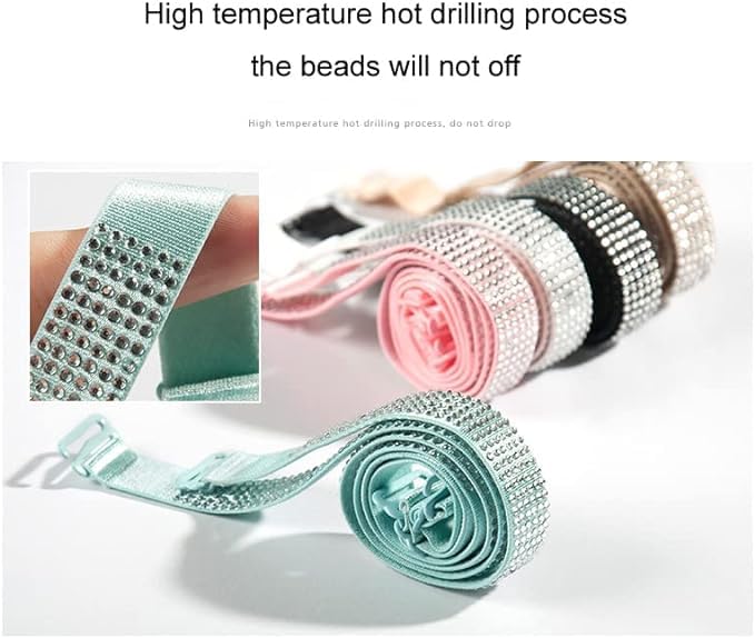 Women Sexy Invisiable Rhinestones Bra Shoulder Straps Non-Slip Adjustable Accessories Ladies Lingerie Shiny Bra Straps2