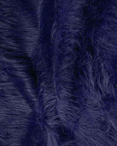 Image of Prokart Soft Faux Fur Fabric Cloth - 60 Inch Wide Pana | Fur Fabric Decorative Cloth for Crafting Soft Toys, Fancy Dress, Baby Photoshoot, Wedding Mandap & Party Decor (Navy Blue, 3 Mtr)