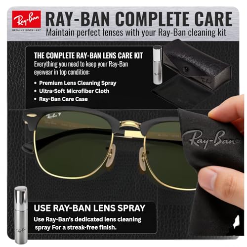 Image of Ray-Ban RB3716 CLUBMASTER METAL Square Shaped Sunglasses for Men & Women with Official RAYBAN Eyewear Kit