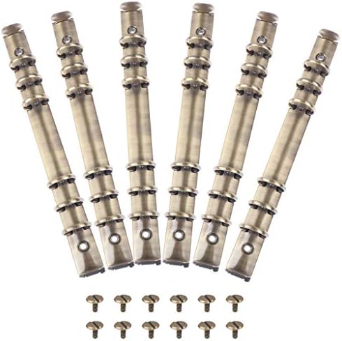 6 Pcs 6-Hole Ring Binder Mechanisms Replacement Kit A5 Metal Clip Rings Binder Mechanism for Binder Planners O-Shaped Ring Loose Leaf Binding Spines Combs for Paper Storage Folder Planner Accessories