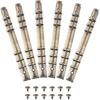 6 Pcs 6-Hole Ring Binder Mechanisms Replacement Kit A5 Metal Clip Rings Binder Mechanism for Binder Planners O-Shaped Ring Loose Leaf Binding Spines Combs for Paper Storage Folder Planner Accessories