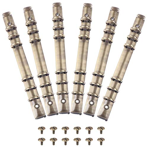 6 Stück 6-Loch-Ringbuch-Mechanismen Kit A5 Metall Clip Ringe Binder Mechanismus für Ordner Planer O-Ring lose Blätter Binderücken Kämme für Papieraufbewahrung Ordner Planer Zubehör Cover