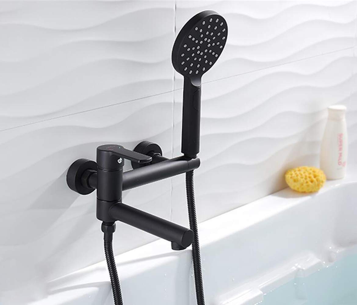 Robinetterie de baignoire en laiton massif au design contemporain noir mat épuré