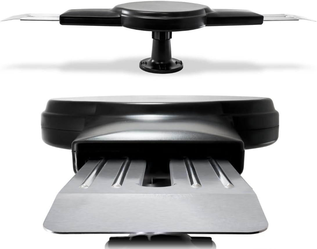 Amplified RV Antenna by Continu.us | CA1500 Digital TV 360° Reception, 55 Mile Range, Power Amplified Recreational Vehicle HD Caravan Antenna. Portable, Compact & Waterproof. (Black)
