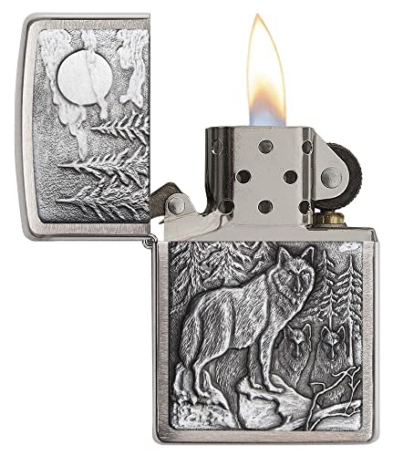 Zippo encendedor con grabado personalizado Brushed Chrome miniatura 3