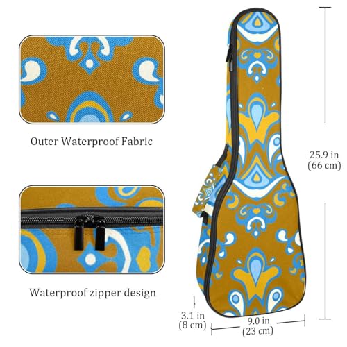JRHEJTHH Housse imperméable pour ukulélé en tissu Oxford durable et élégant avec sac de rangement Motif floral Marron, Multicolore., 25.9x9x3.1in/66x23x8cm, Moderne - Les Beatles, Paul McCartney, John Lennon, RIngo Starr, George Harrison JRHEJTHH Housse imperméable pour ukulélé en tissu Oxford durable et élégant avec sac de rangement Motif floral Marron, Multicolore., 25.9x9x3.1in/66x23x8cm, Moderne – Image 5