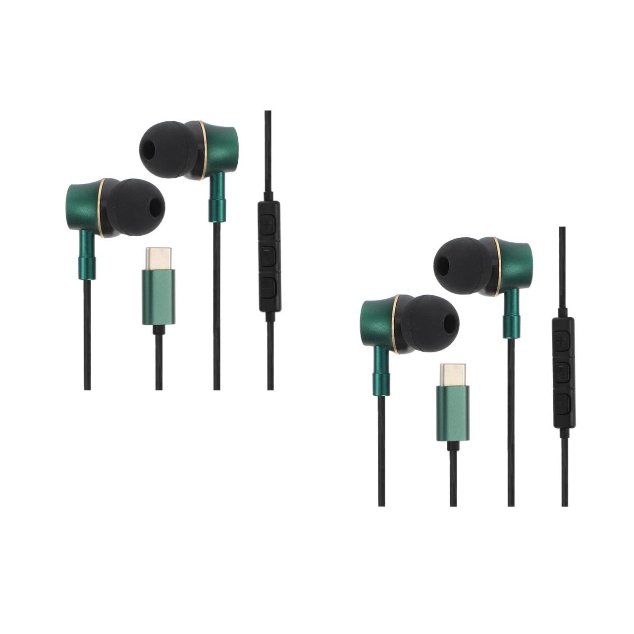 Angoily 2pezzi Cuffie Usb c Con Controllo In-ear Ergonomico Auricolari Antirumore Con Design Speciale e Materiali Comfort Compatibili Con Smartphone e Dispositivi Tipo-c Per Chiamate e