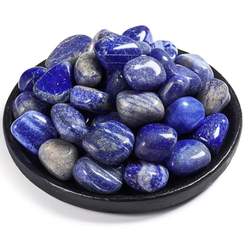 Image of Polished Stone Set Lapis Lazuli Crystals, 0.8 inch Handpicked Tumbled Gemstones Rocks, Pebbles for Reiki, Chakra, Healing, Home Decor