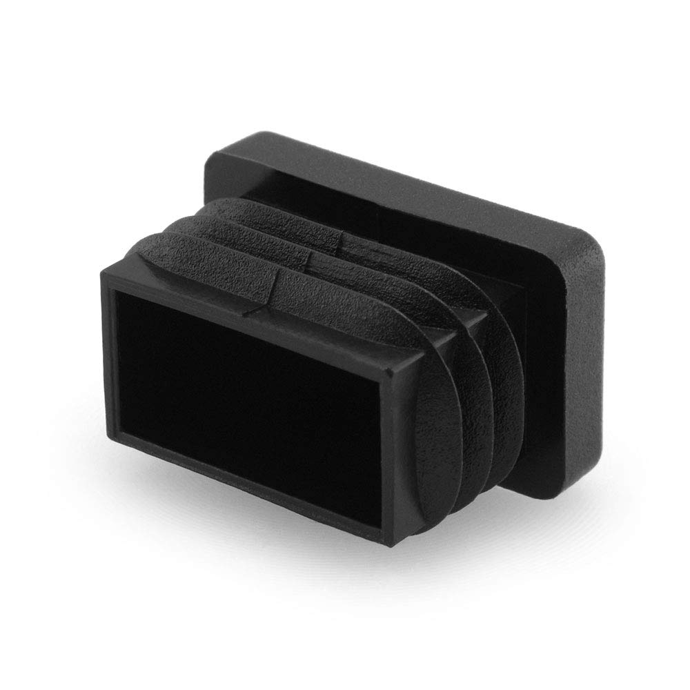GLEITGUT 4 tappi a lamelle rettangolari per tubi quadrati, colore nero (20 x 15)