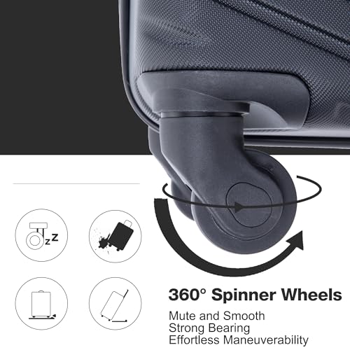 Image of Travelhouse 4-Piece Hardside Luggage Set with Spinner Wheels & TSA Lock | Lightweight ABS hardside set: 16 inch personal item + 20 inch carry-on + 24 inch + 28 inch checked