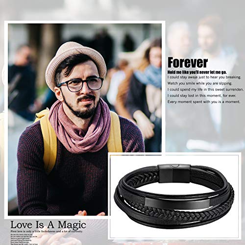 JewelryWe - Bracciale da uomo in pelle con
