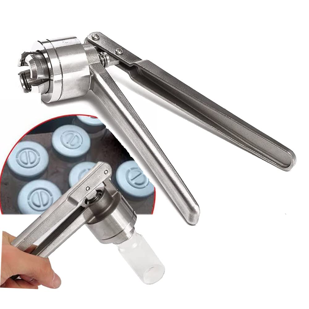 LJYKBFL Manual Bottle Capper Tool, Vial Cap Crimper for Perfume, Flip Vial Crimper, Manual Handle with Anti-Skid Grip, Perfect for 13mm 15mm 20mm Caps, Easy to Use and Reliable
