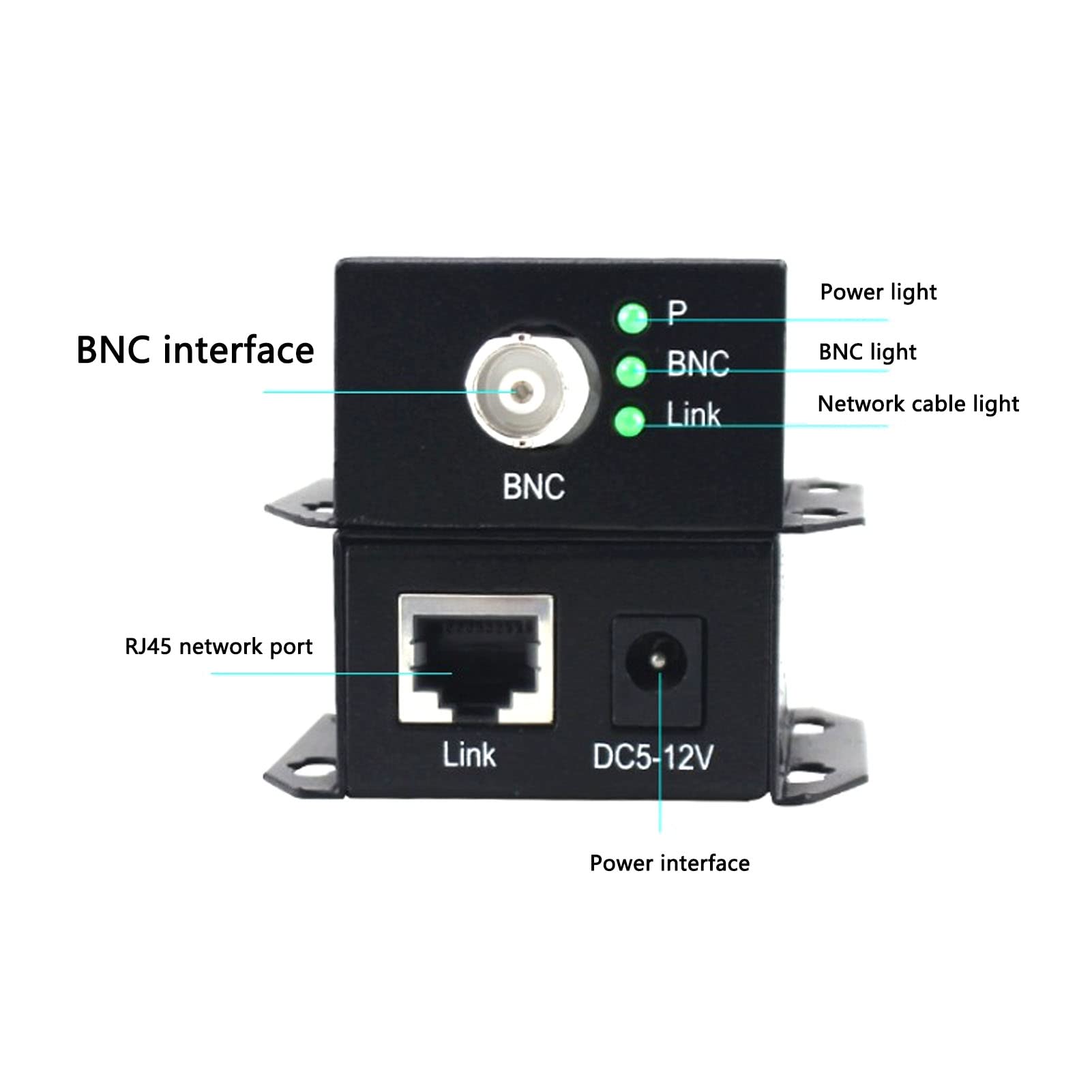 2 Szt. Przedłużacz HDMI Przez Zestaw Ethernet IP, 2-drożna Komunikacja RJ45 Stabilny Mały Rozmiar Ethernet Przez Adapter Koncentryczny - Koncentryczny do 500 Metrów