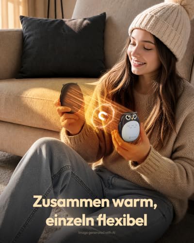 Gaiatop Handwärmer Elektrisch 2er, Taschenwärmer Wiederverwendbar, Schwarz – Ansicht 6