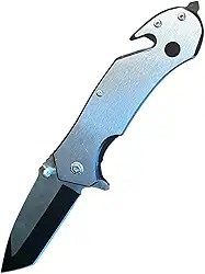 Canivete Grey Titanium Multifuncional Semi Automatico Inox