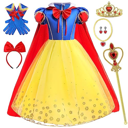Vestido de Princesa para Niñas Disfraz Blancanieves 5-6 Años