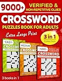 3 in 1 Collection Crossword Puzzles Book For Adults (Eye-Friendly Extra Large Print): Over 9000 Verified, Understandable & Non-Repetitive Questions with Full Solutions (Easy, Medium & Hard)