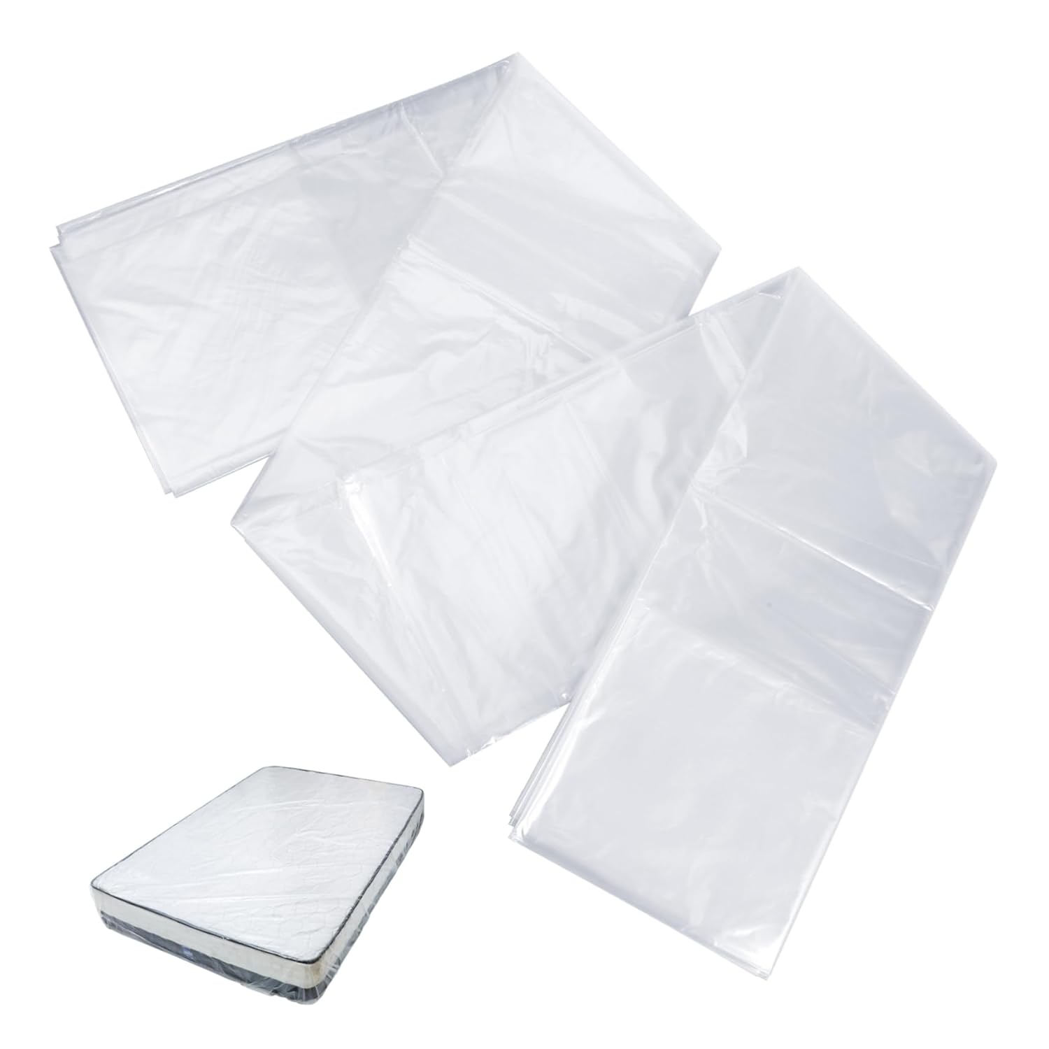 Luxshiny Protective Mattress Cover Bag for Moving Storage Transparent Mattress Storage Bag Heavy-Duty Packing Pouch for Twin for