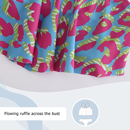 Image of Girls Two Piece Swimsuits Rainbow Bikini Sets Adjustable Strap Bathing Suits