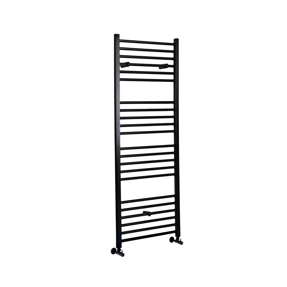 Milano Nero Black Straight Bar Heated Towel Rail - 1600 x 500mm