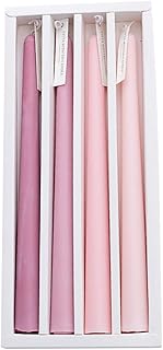 VALICLUD 4pcs Taper Candles Long Pole Scented Candle Smokeless Long Burning Dripless Candles for Wedding Christmas Table Fireplace Mantle Decorations Pink