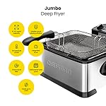 Chefman 4.5 Liter Deep Fryer w/Basket Strainer, XL Jumbo Size, Adjustable Temperature & Timer, Perfect for Fried Chicken, Shrimp, French Fries, Chips & More, Removable Oil-Container, Stainless Steel - Image 2