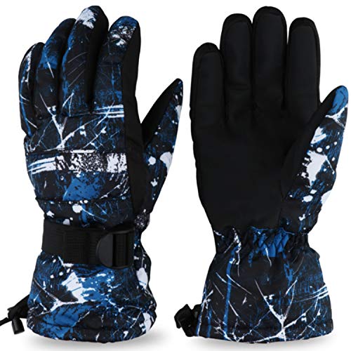 Aibrou Unisex Guantes de Esquí Impermeable Caliente Invierno Guantes Moto para Esquí,Ciclismo,Escalada,Montañismo,Deportes al Aire Libre