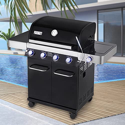 Monument Grills Larger 4-Burner Propane Gas Grills Cabinet Style, Black,Led Controls,Side Burner,Usb Light-13892 #TOP3