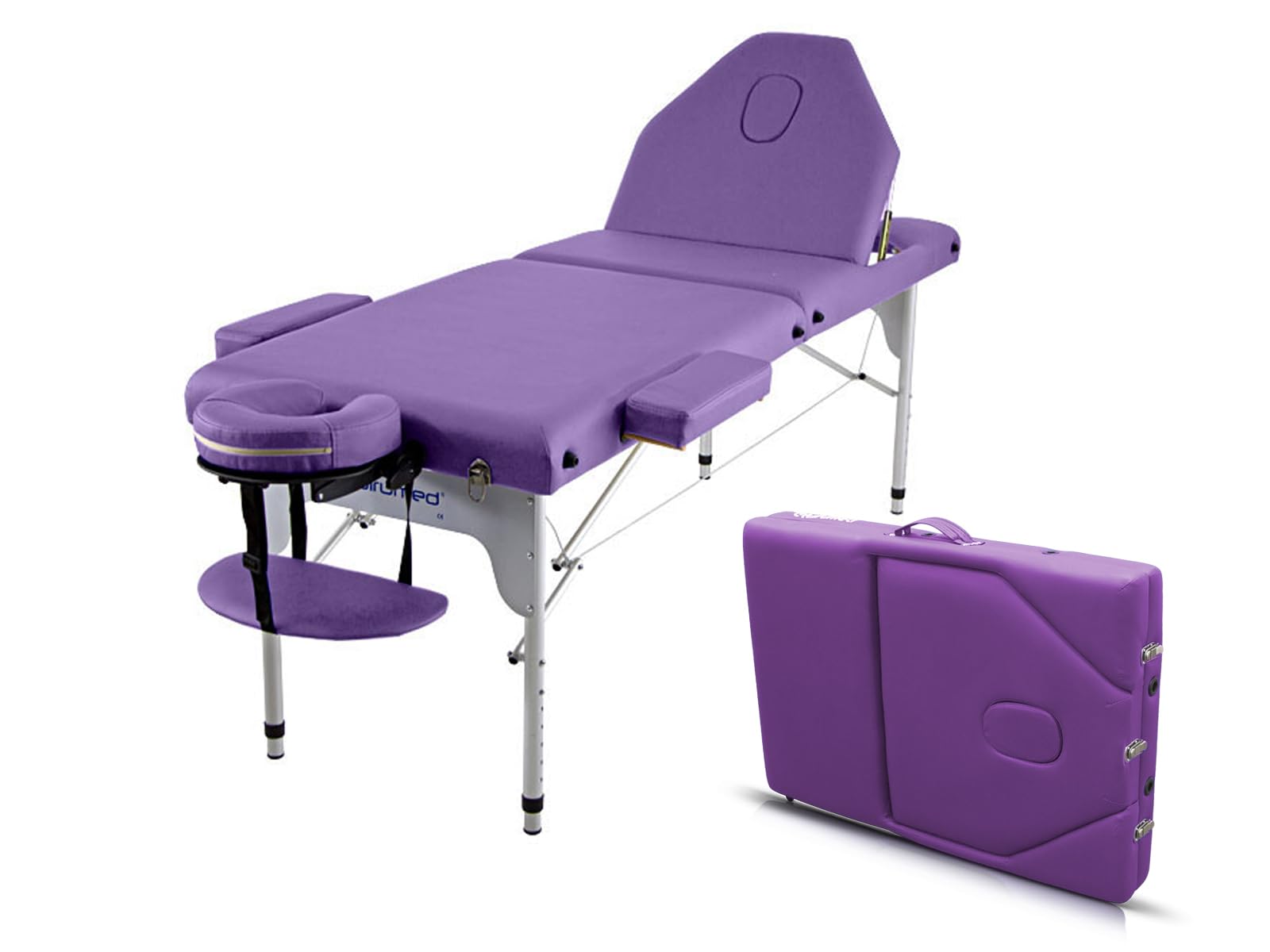 Table pliante en aluminium compacte ELITE violette pour thérapeute - 7